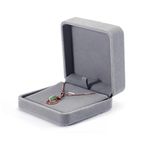 Yukiyi 1Pc 7x7x4cm Small Necklace Gift Box Grey Velvet Necklace Box for Jewellery Packaging Necklace Box Gift Bulk Necklace Box Gift Christmas Necklace Boxes Bulk Necklace Boxes for Jewellery Gift