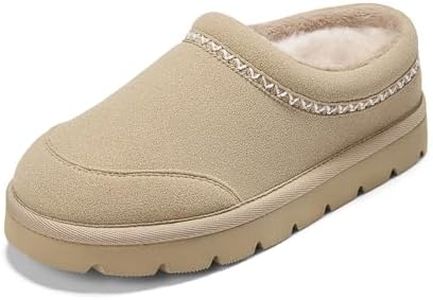 PATPAT Unisex Boys Girls Slippers Size 5 Sand Fuzzy Platform Slippers House Shoes For Boys Platform Clogs Slip On Fleece Lining Indoor/Outdoor Winter Shoes Ultra Lightweight Warm Cozy Sandals