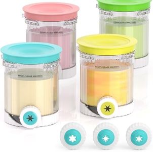 Togameoy Creami Swirl Containers NC701 NC701C + Swirl Nozzle Compatible with Ninja Swirl CREAMi Ice Cream and Soft Serve Maker, Creami Swirl Pints, Food-grade, Dishwasher Safe, 4 Pack, XSK7PNTLD2