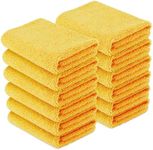 Amazon Basics Microfiber Towels for Cars, Double Sided Detailing Towel, Cleaning Cloth, 16"L x 16"W, Gold, 12-Pack