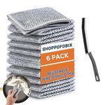 SHOPPOFOBIX Multipurpose Non-Scratch Wire Dishcloth, 12-Pack Soft Wire Dishwashing Rags Safe for Non-Stick Cookware, Scrubs & Cleans for Dishes, Sinks, Counters, Stove Tops, Easy Rinsing, Durable (12)