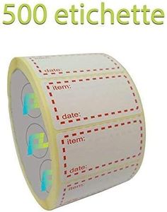 Palucart® Etichette su Rotolo per congelatore 500 Etichette 50 x 25 Etichette per Alimenti autoadesivi