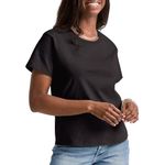 Hanes Womens Essentials T-Shirt, Cotton Crewneck Tee, Classic Fit T-Shirt for Women, Black, Medium