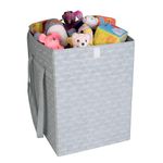 HomeStrap Non Woven Laundry Basket (Pack Of 1, Grey 50 Ltrs) Foldable Laundry Basket Bin For Washing Clothes | Storage Bag With Attached Lid And Handles, 33 Centimeters, 33 CM, 46 CM