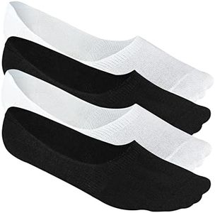 HEELIUM Bamboo No Show Socks for Men | Odour Free & Breathable | 3X Softer Than Cotton Socks | Low Cut Socks | Size (UK 6-10), White