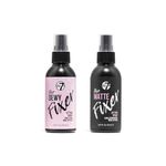 W7 The Fixer Duo - Makeup Setting Spray 2Pcs Set - Dewy & Matte Finishes For Fixing Professional Makeup