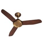 Polycab Superia Megna 1200mm Premium Wooden Finish Inbuilt Blades Designer Ceiling Fan for home | Saves up to 33% Electricity | High Speed | Star Rated | 2 years warranty【Antique Copper Rosewood】