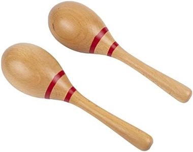 Maracas for Adults, Wooden Hand Percussion Rattles Sand Hammer Music Instrument with Clear and Professional Sounds for Live Performances,Concert, Recording Sessions (Natural)