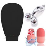 SLIDENBUY Exfoliating Gloves with Ice Roller and 3D Roller Face Body Massager for Silky Smooth and Glowing Skin - Pamper Yourself at Home!