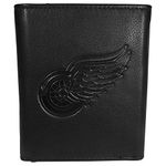 Siskiyou Sports NHL Detroit Red Wings Unisex Fan Shop Embossed Leather Tri-fold Wallet, Black, One Size