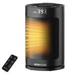 MONHOUSE Electric Heater - Energy Efficient PTC Ceramic, Silent Portable Heater with LED Display, Remote Control, Overheat Protection, Smart Thermostat, 1-12HR Timer - Ideal for Office, Home, Bedroom