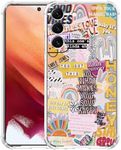 Vesidurt Positive Quotes Collage for Samsung Galaxy S21 Case,Hippie Indie Aesthetic Case for Teens Women,Unique Soft TPU Bumper Case for Galaxy S21