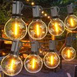 SUWIN Outdoor String Lights Mains Powered, 60FT G40 LED Festoon Lights Outdoor, IP45 Waterproof Globe Garden String Lighting with 30+1 Bulbs, 2700K Indoor/Outside Patio Lights for Décor Cafe Party