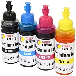 TONER EXPERTE® 4 x 100 ML (1 Set) Universelles Recharge d'encre Remplacement pour Canon HP EPSON Brother Dell RICOH Compatible avec Cartouches et système CISS | Haute Qualité