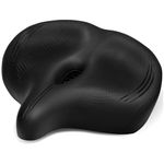 CDYWD Oversized Bike Seat for Men Women Comfort, Extra Wide Soft Bicycle Seat Cushion, Large Comfortable Padded Bike Saddle for Peloton Bike & Bike+, Stationary Bike, Exercise Bike, City Bike, Ebike