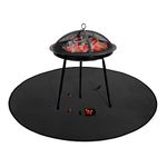 Aobteeny Fire Pit Mat 48 Inch Round, Grill Mats for Outdoor Grill Deck Protector High Temperature Resistance Protects Deck Garden Grass Fireproof Mat BBQ Mat Grill Floor Mat Patio Mat…