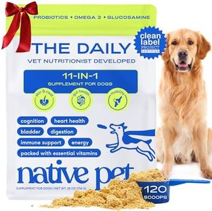 Native Pet Dog Vitamins & Supplements - 11-in-1 Multivitamin Powder for Dogs Food Topper - Collagen, Glucosamine, Probiotics, Omega & More- Supports Healthy Gut, Mobility & Overall Health -120 Scoops
