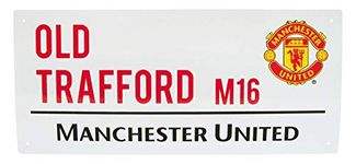 Manchester United FC Official Football Metal Street Sign (One Size) (White/Black/Red)