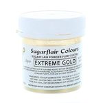 Sugarflair Extreme Gold Edible Glitter Dust Powder Pump Refill Tub - Food Colouring Powder, Edible Colour Dust, Brush On, Spray, or Add Rejuvenator to Create Eye-Catching Paint Effect - 25g