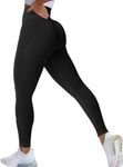 Qmttoae High Waisted Gym Leggings Women Contour 2.0 Seamless Leggings Scrunch Butt Lifting Workout Leggings Booty Yoga Pants (Black,M)