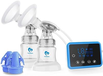 Bellababy Electric Breast Pump Portable, Double Breast Pump 4 Modes & 9 Levels Efficient Suction, Touch Control LED Timer Display Rechargeable, Comes with 21mm, 24mm, 27mm Flanges and Milk storage Bags