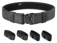 TACNEX Duty Belt for Law Enforcement Security Police Offier 2"/2.25" Nylon Duty Belts with 4 Belt Keepers, Balck(2 Inch Belt Width), Medium