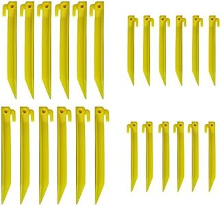 24Pcs Tent Pegs Plastic Spike Hook Awning Camping Caravan Visual Marker,12x 6inch + 12x 9inch