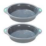 To encounter 9 Inch Silicone Round Cake Pans, 2 Pack Nonstick Silicone Baking Pans Set, Food Grade Silicone Cake Molds, with Metal Reinforced Frame More Strength