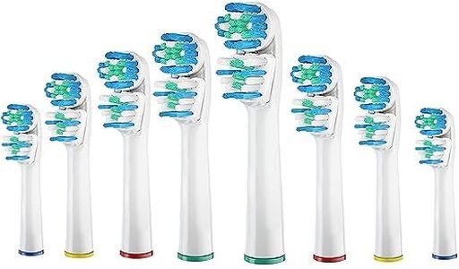 DeBizz Dual-Clean Replacement Brush Heads Compatible with Oral-B Vitality Series, Fits for Pro 1000, Smart 1500, Genius X, Double Clean Toothbrush Heads Provide Twice Clean - 8 Pcs