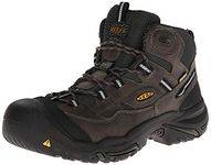 KEEN Utility Men's Braddock Mid Height Steel Toe Waterproof Work Boots Shoe, Gargoyle/Forest Night, 14 UK