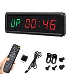 BTBSIGN LED Interval Timer Count Down/Up Clock Stopwatch with Remote for Home Gym Fitness (Two Green+Four Red)