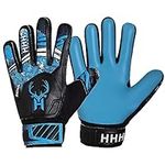 HHH Football Goalkeeper Gloves For Boys, Kids Children Youth Soccer Goalie Gloves with 4mm Latex Super Grip Palms Goalkeeping Gloves, Blue