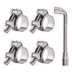 Glarks 4Pcs 29-31mm T-Bolt Hose Clamps 304 Stainless Steel Heavy Duty Ear Clamp Tube Clamp Adjustable Pipe Clamps for 1.1''-1.2'' Dia Range Hose (29-31MM)