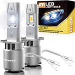 ANTEMOON H3 LED Headlight Bulb, 90W 18000LM H3 Headlight Bulb 6000K White Mini Size 12V 24V Car Conversion Kit Halogen Replacement CSP Chips with Fan Non-polarity Plug and Play, Pack of 2