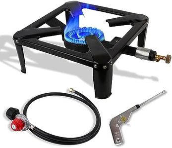 Heavy Duty Propane Burner 120,000 BTU, 0-20 PSI， Turkey Fryer Single Propane Burner Bayou Cooker, Outdoor Stove for Home Brewing, Maple Syrup Prep, Cajun Cooking