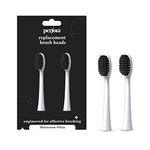 Perfora Replacement Brush Heads For Perfora Electric Toothbrush Model - 002 | Effective Brushing & Plaque Removal For Healthier Smile | Lightweight With Soft Bristles | Moonstone White | Pack of 2