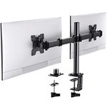 HUANUO Dual Monitor Stand for 13-30 Inch Screens, Adjustable Dual Monitor Arm with Tilt Swivel Rotate,10KG per Arm, Double Monitor Stand Fit 75 100 VESA Mount