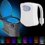 Toilet Night Light -8 Colors LED Motion Sensor Activated, Automatic, Toilet Bowl Nightlight Detection, for Bathroom, Washroom, Unique & Funny Birthday Gifts Idea for Dad Teen Boy Kids Men Women