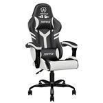 JOYFLY Gaming Chair for Adults, Gaming Chair Gamer Chair for Ergonomic Rotatable PC Computer Chair with Padded Armrests, for Boys Adults Teens(Black-White)