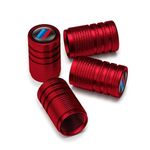 4PCS Car Wheel Tire Valve Stem Caps Carbon Fiber Valve Covers Compatible with BMW M 3 5 7 X1 X3 M3 M5 X1 X5 X6 Series (Red)