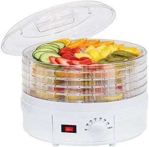 TECHNOWAYS SOLUTION Food Dehydrator Machine with 5 Trays Food Dehydrator Countertop Preserver Jerky Maker (White)