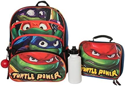 AI ACCESSORY INNOVATIONS Teenage Mutant Ninja Turtles 4 Piece Backpack Set, Kids 16" School Bag with Front Zip Pocket, TMNT Travel Bag