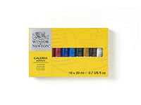 Winsor and Newton Galeria Acrylic Paint Set of 10 Colours in 20 ml Tubes, Water Based Paint, Ideal for Paper, Canvas, Wood, Ceramic and Fabric