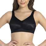 Amante Women Solid Double Layered Non Padded Non-Wired Full Coverage Seamless Fleece-Lined Cups, Better Concealment, Broad Cushioned Straps Elegant Super Support Bra - BRA78001 (Black) (36D)