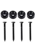 Metallor Guitar Neck Joint Bushings and Bolts Mounting Ferrules Metal with Mounting Screws for Electric Guitar or Bass Guitar Black 4Pcs.