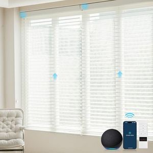 ZSTARR Motorized Shangri-La Shades Light Filtering Shangri-La Window Roller Shades Compatible with Alexa Google Remote Control Rechargeable Smart Shangri-La Sheer Blinds Customized Size (White Grid)