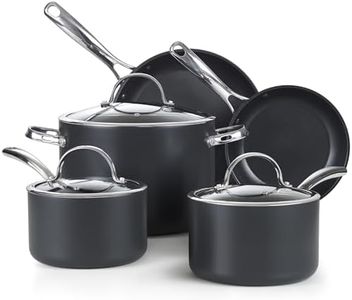 Cooks Standard 8-Piece Nonstick Hard Anodized Cookware Set, Pots and Pans Set Includes Saucepans, Stockpot, Frying Pans, Lids, Black