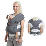 vrbabies Baby Wraps Carrier Sling, Baby Carrier for Newborns and Toddlers,Skin-Friendly and Soft Front Baby Carrier Wrap Perfect Baby Gifts(Dark Grey)