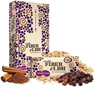 NuGO Fiber d'Lish Cinnamon Raisin, 12g High Fiber, Vegan, 150 Calories, 1.6 Ounce , 16 Count(Pack of 1)