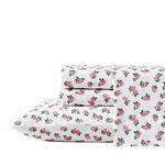 Betsey Johnson Home | Percale Collection | Sheet Set - 100% Cotton, Lightweight & Breathable, Crisp & Cool, Twin, Teeny Tiny Roses